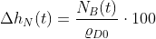 \Delta h_N(t)=\frac{N_B(t)}{\varrho _D_0}\cdot 100